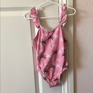 Snapper Rock White One-Piece with Pink Trim